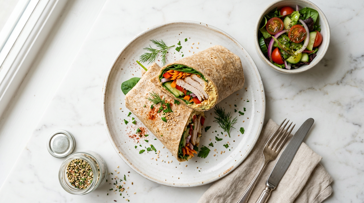 Turkey and Hummus Wrap