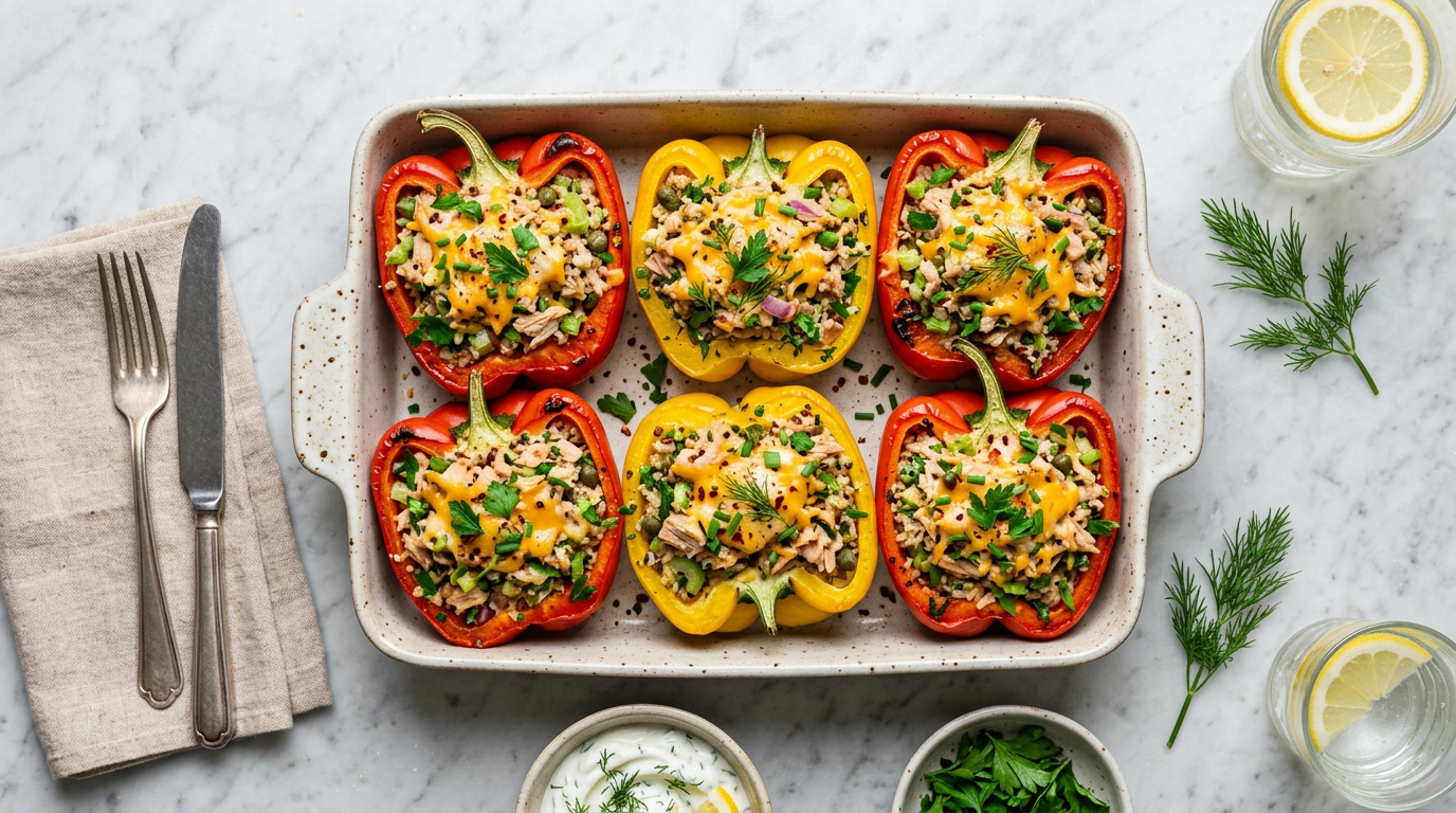 Tuna Stuffed Bell Peppers