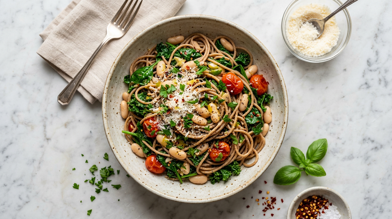 Whole Wheat Pasta with White Beans