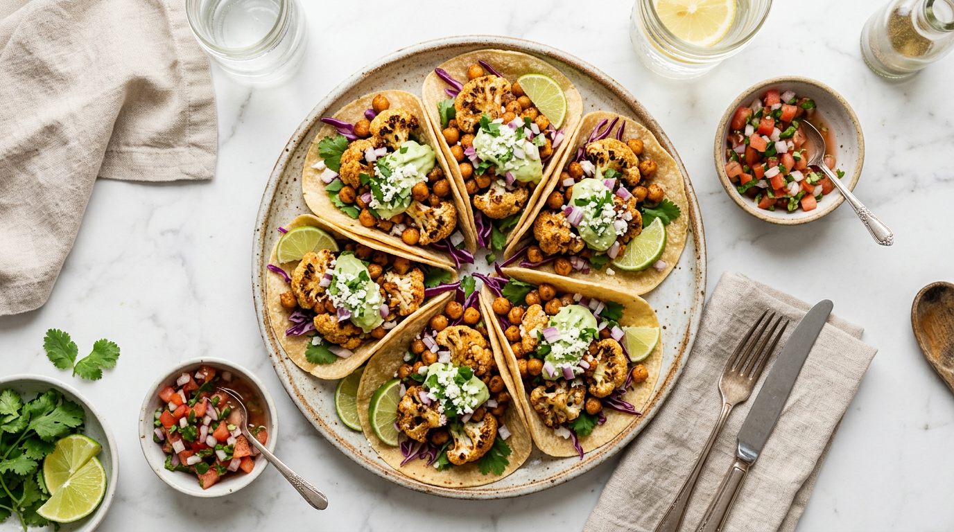 Cauliflower and Chickpea Tacos