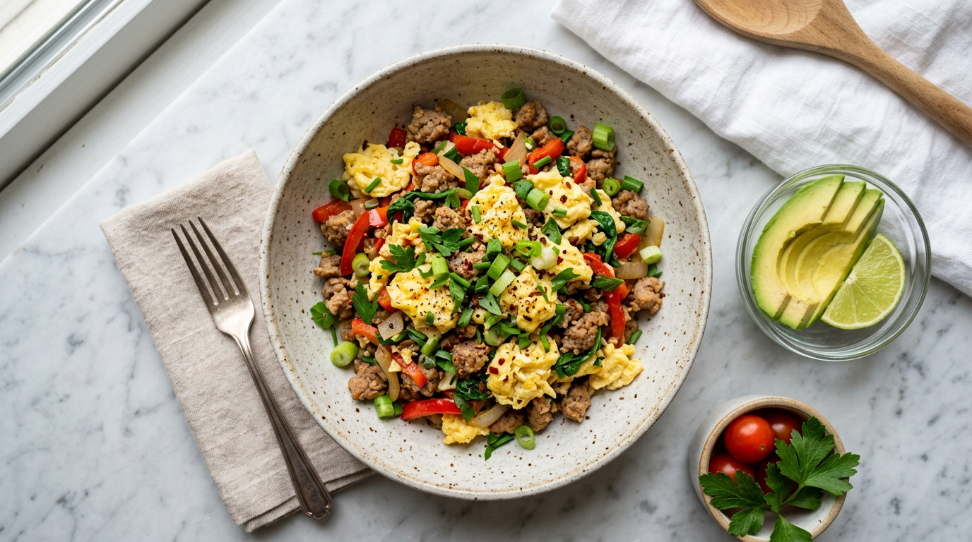 Turkey Sausage and Egg Scramble