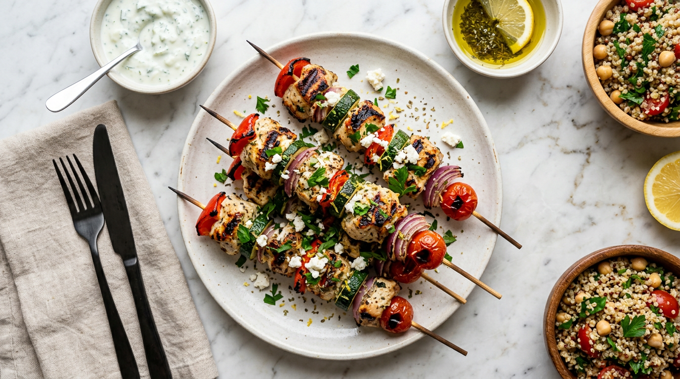 Greek Yogurt Marinated Chicken Kabobs