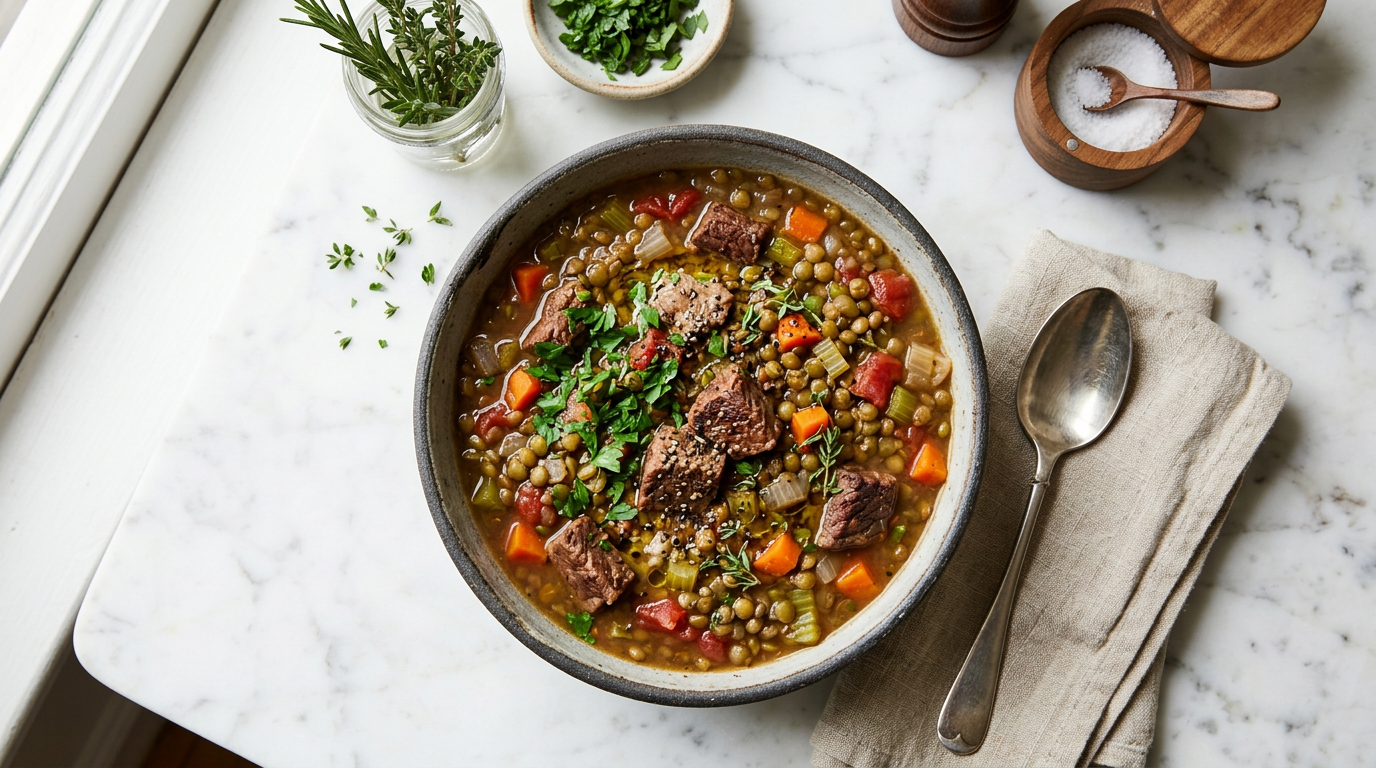 Lentil and Beef Protein Stew