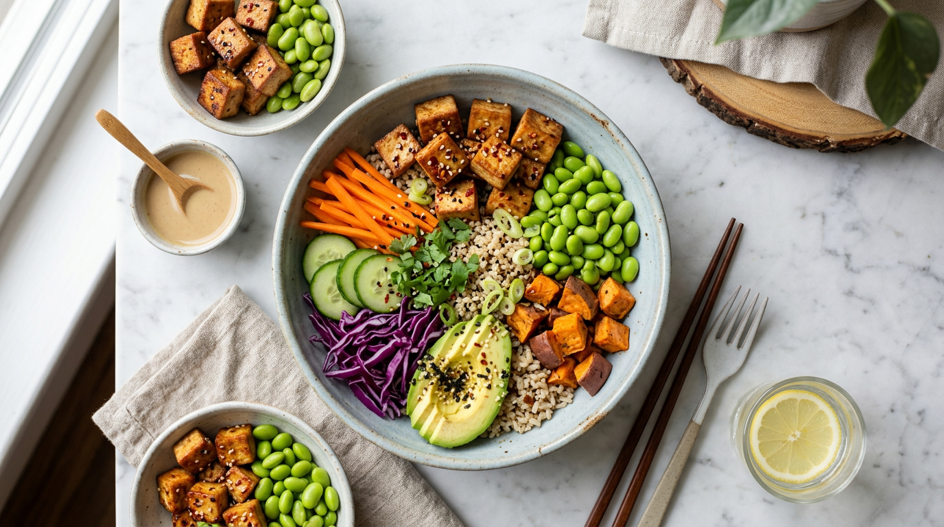 Tofu and Edamame Power Bowls