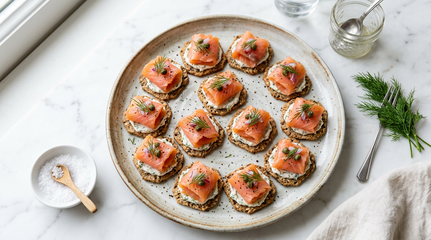 Smoked Salmon Cracker Bites