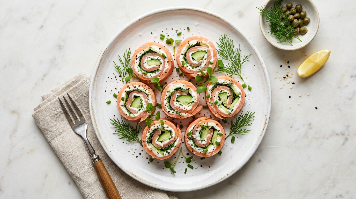 Smoked Salmon & Cream Cheese Rolls