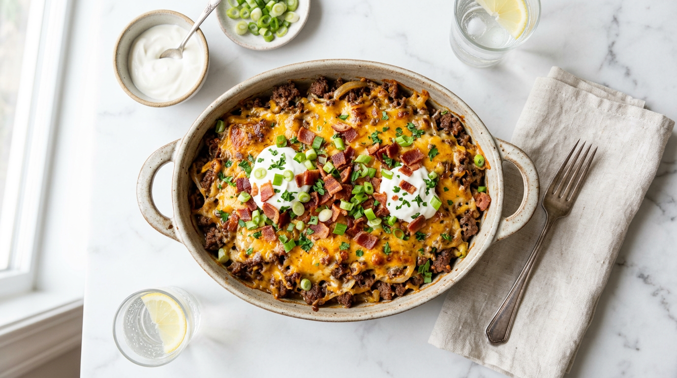 Keto Cheeseburger Casserole
