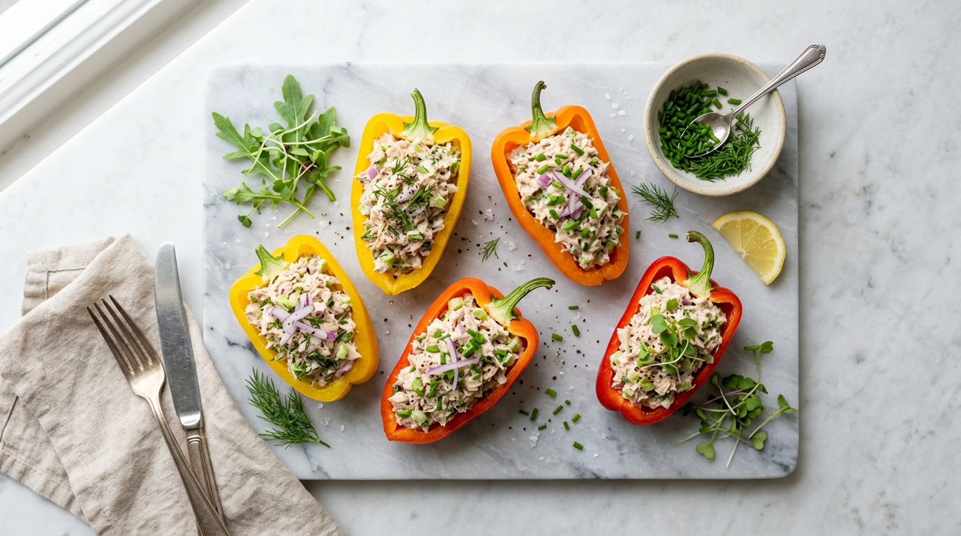 Tuna Salad in Bell Pepper Boats