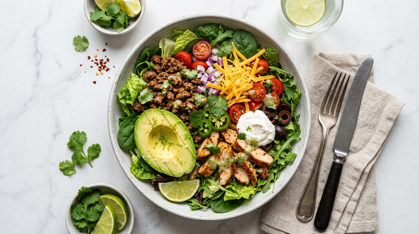 Keto Taco Salad with Avocado