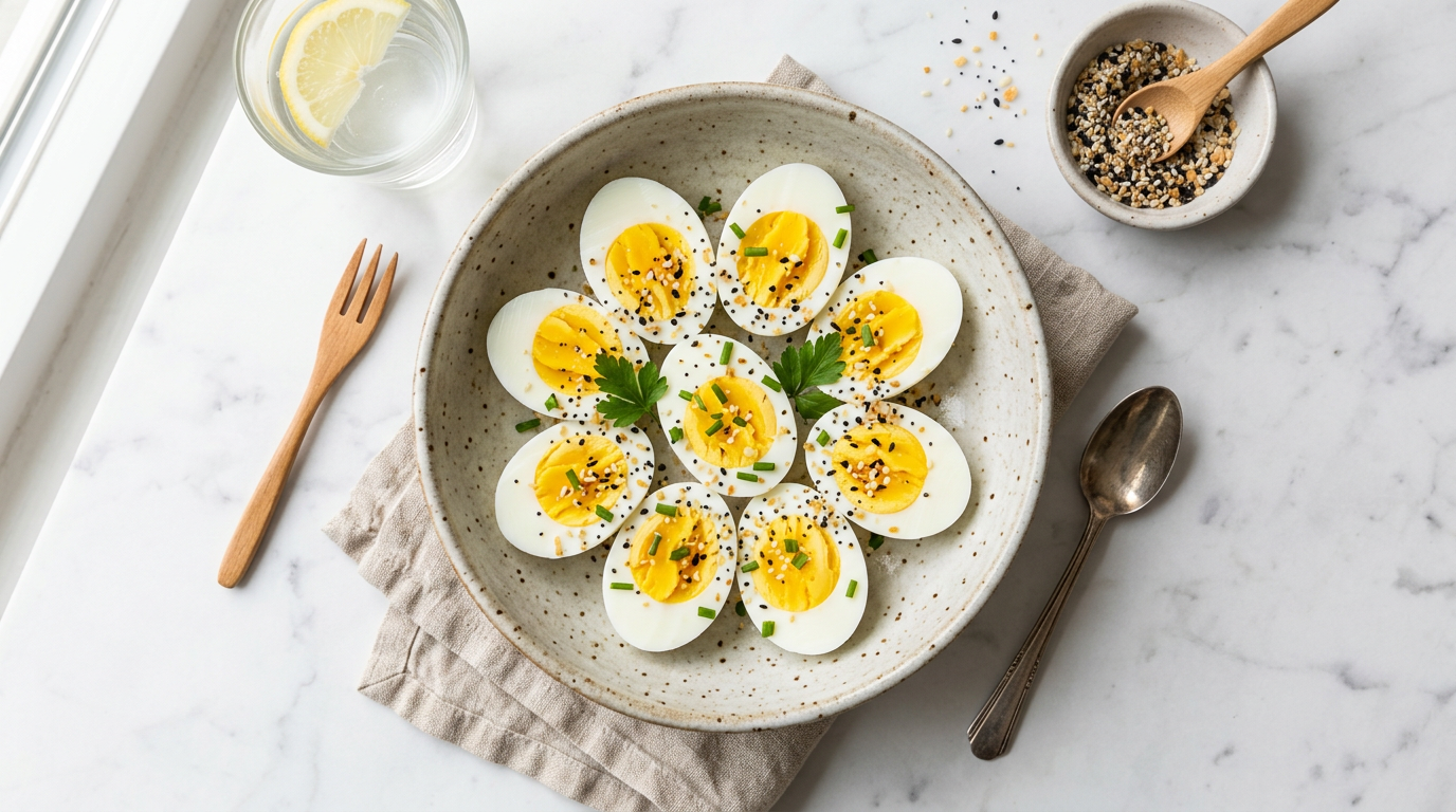 Hard-Boiled Eggs with Everything Seasoning