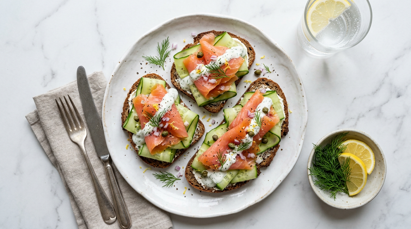 Smoked Salmon & Cucumber Rye