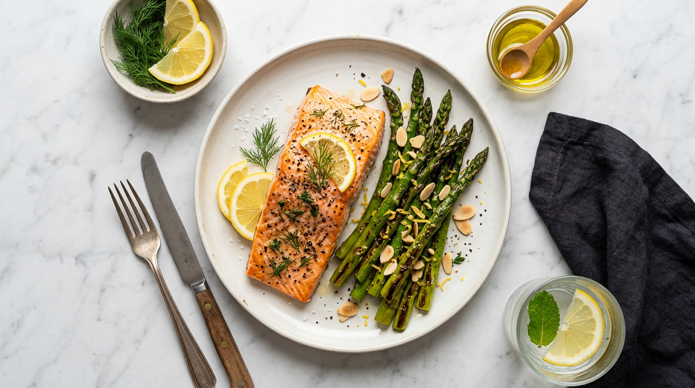 Baked Salmon with Roasted Asparagus