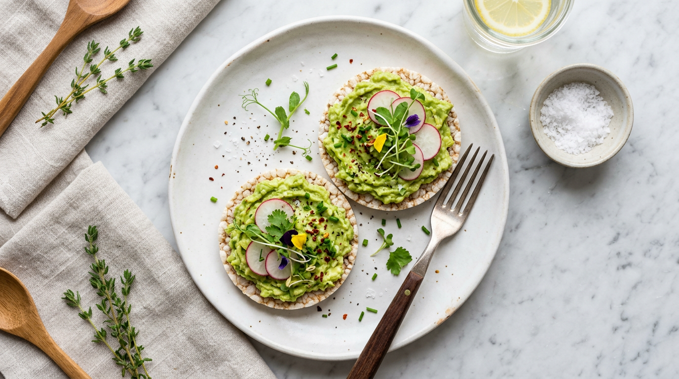 Rice Cake with Avocado