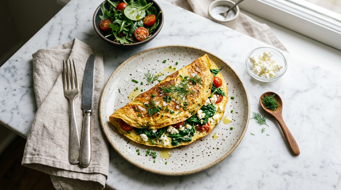 Spinach and Feta Omelet