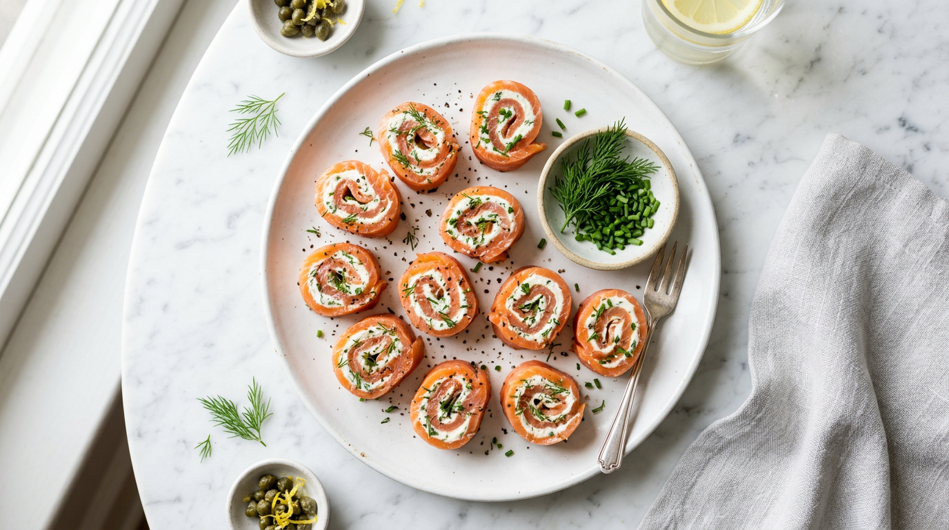 Smoked Salmon and Cream Cheese Roll-ups