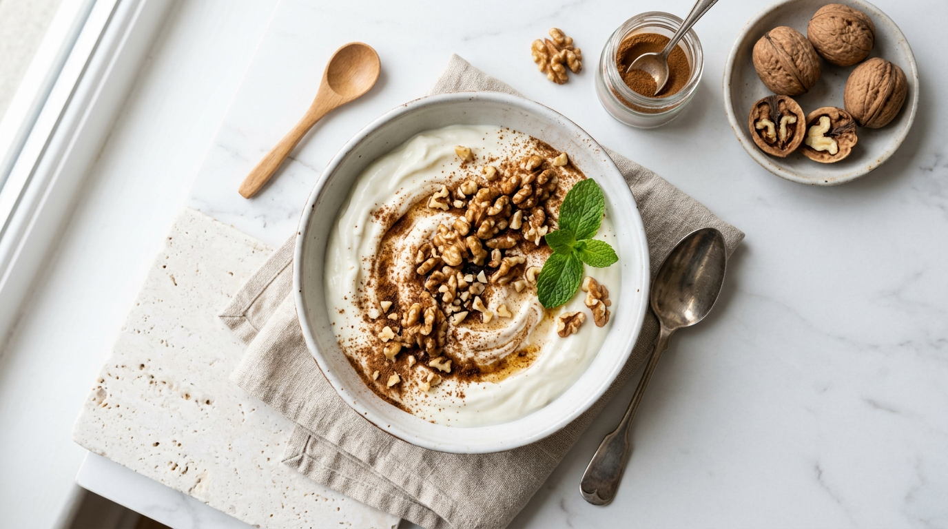Greek Yogurt with Walnuts and Cinnamon