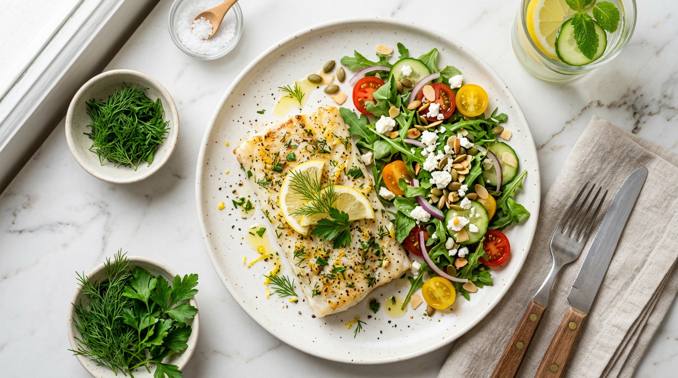 Baked Cod with Lemon and Herbs