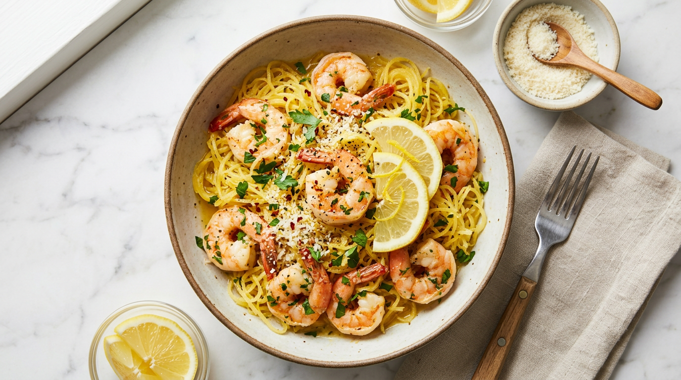 Shrimp Scampi with Spaghetti Squash