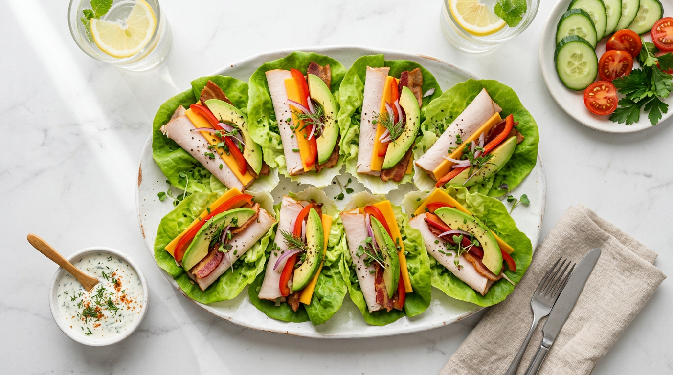 Turkey and Cheese Lettuce Wraps