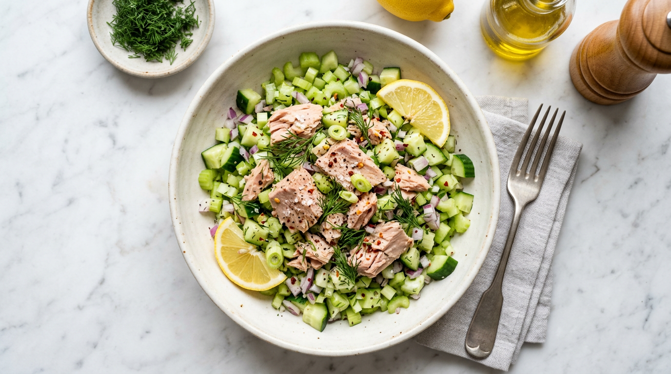 Tuna Salad with Celery and Cucumber