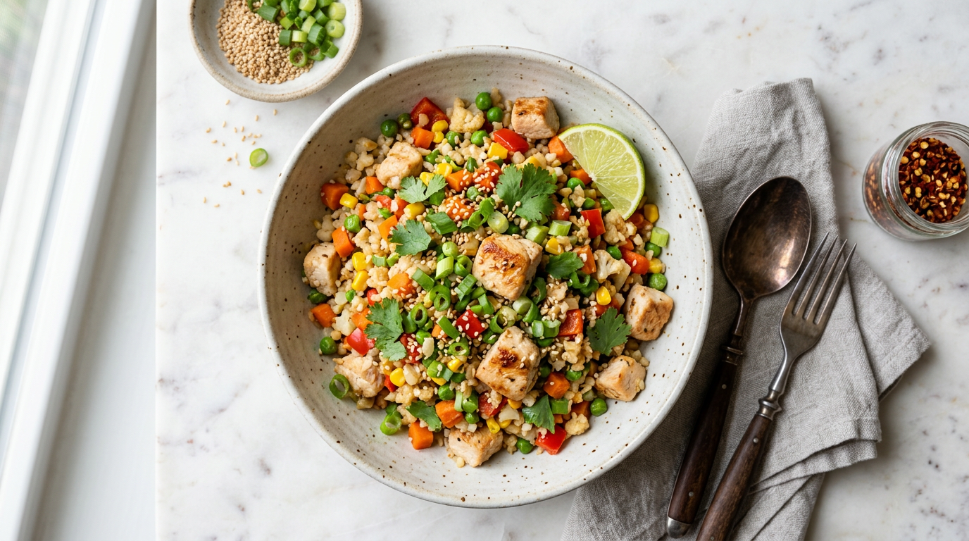 Cauliflower Fried Rice with Chicken