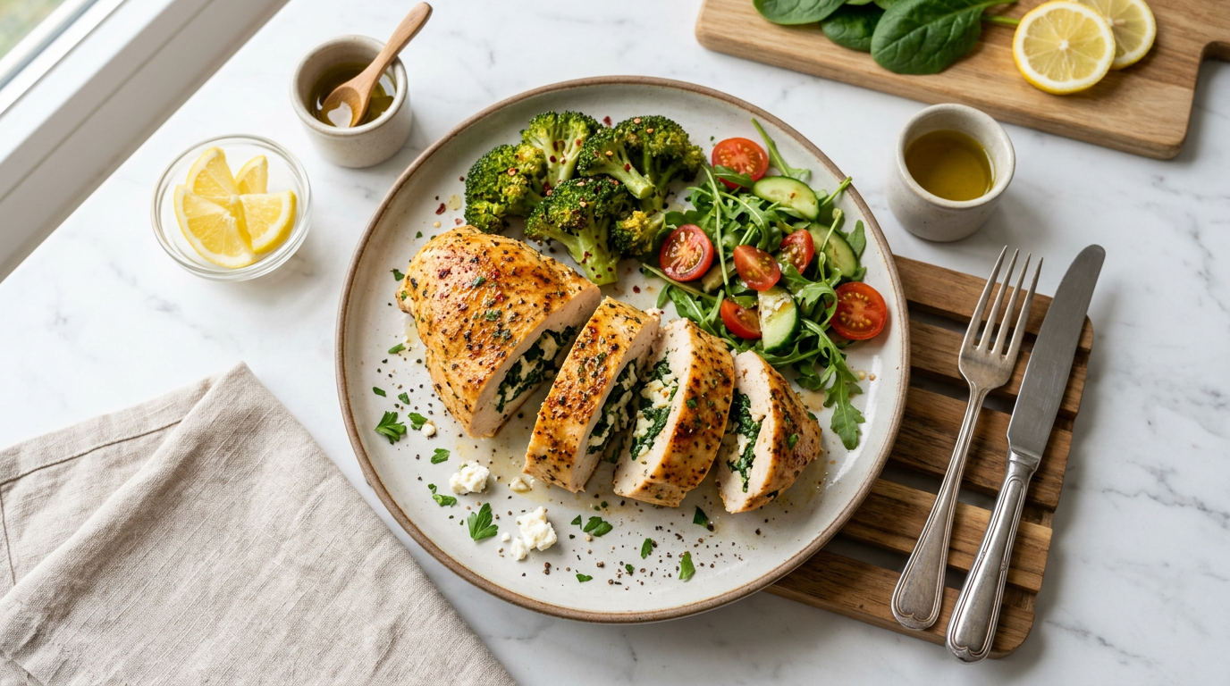 Spinach and Feta Stuffed Chicken Breast