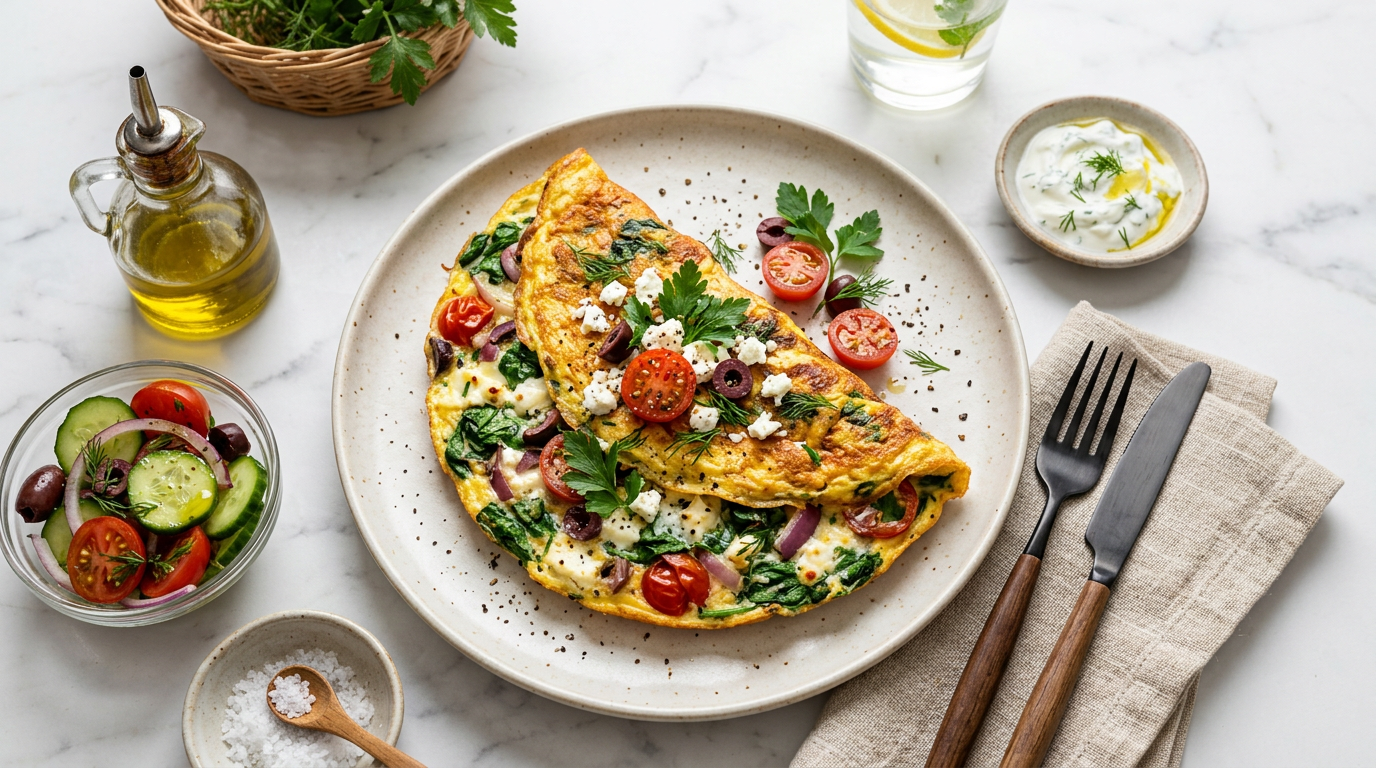 Mediterranean Spinach Omelet