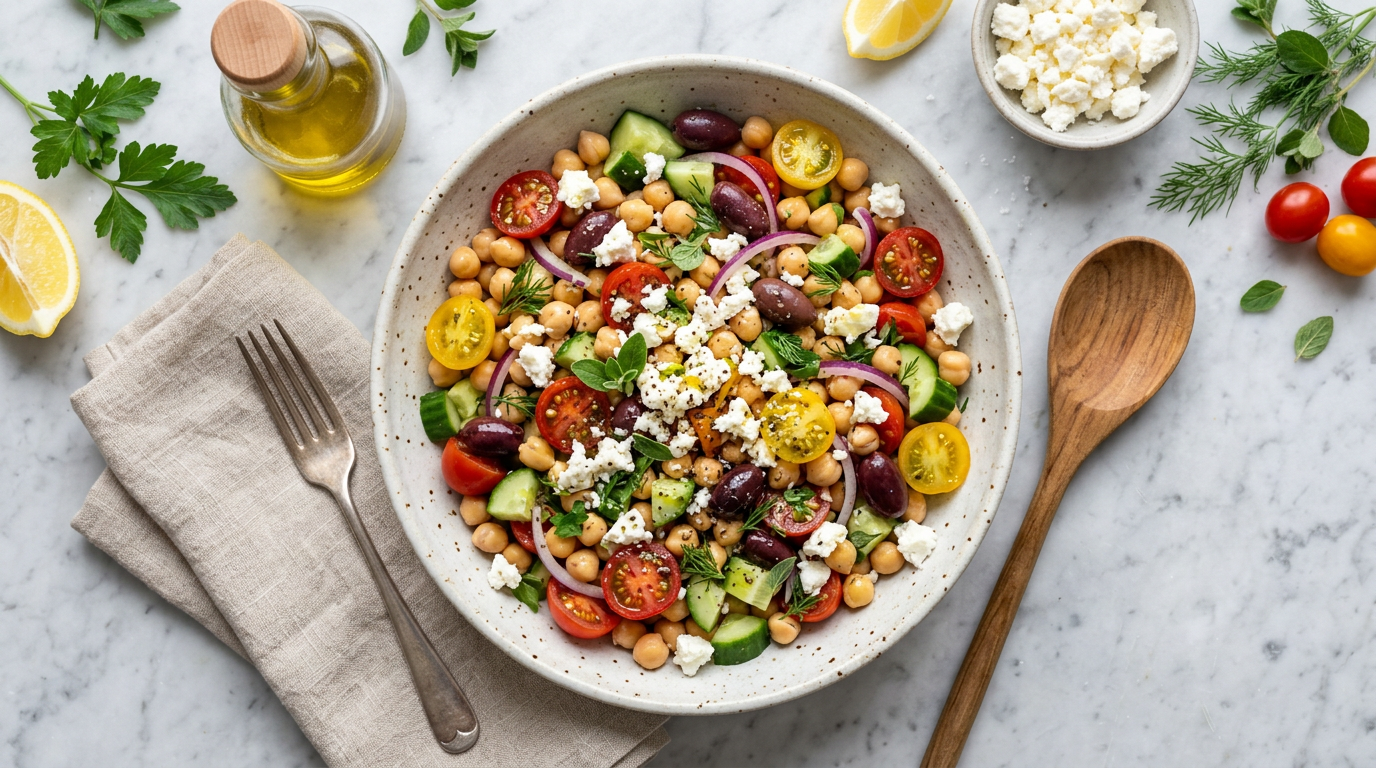 Greek Chickpea Salad with Feta