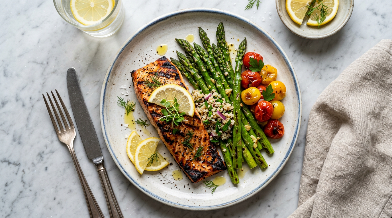 Grilled Salmon with Asparagus