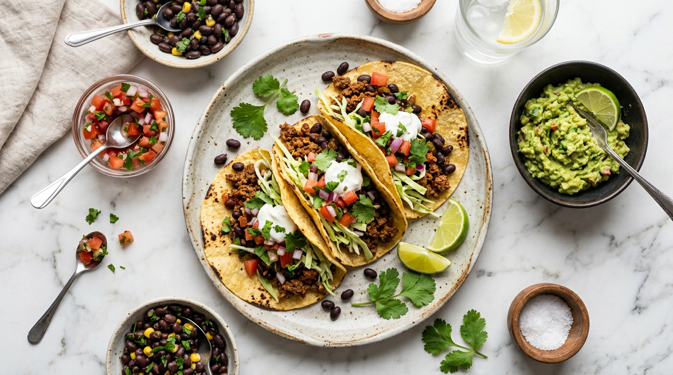 Lean Beef Tacos with Black Beans