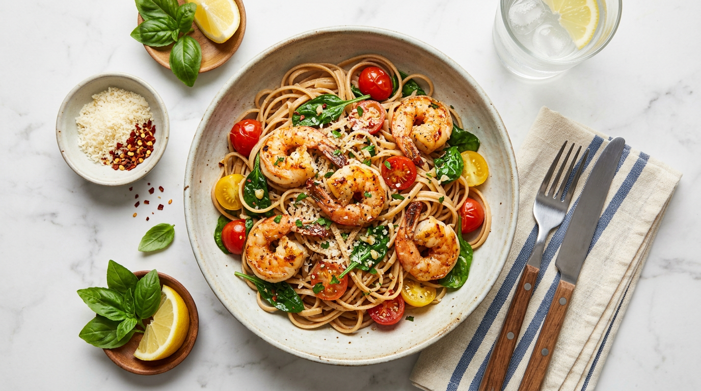 Shrimp & Whole Wheat Linguine