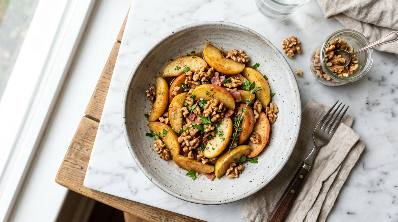 Apple and Walnut Sauté