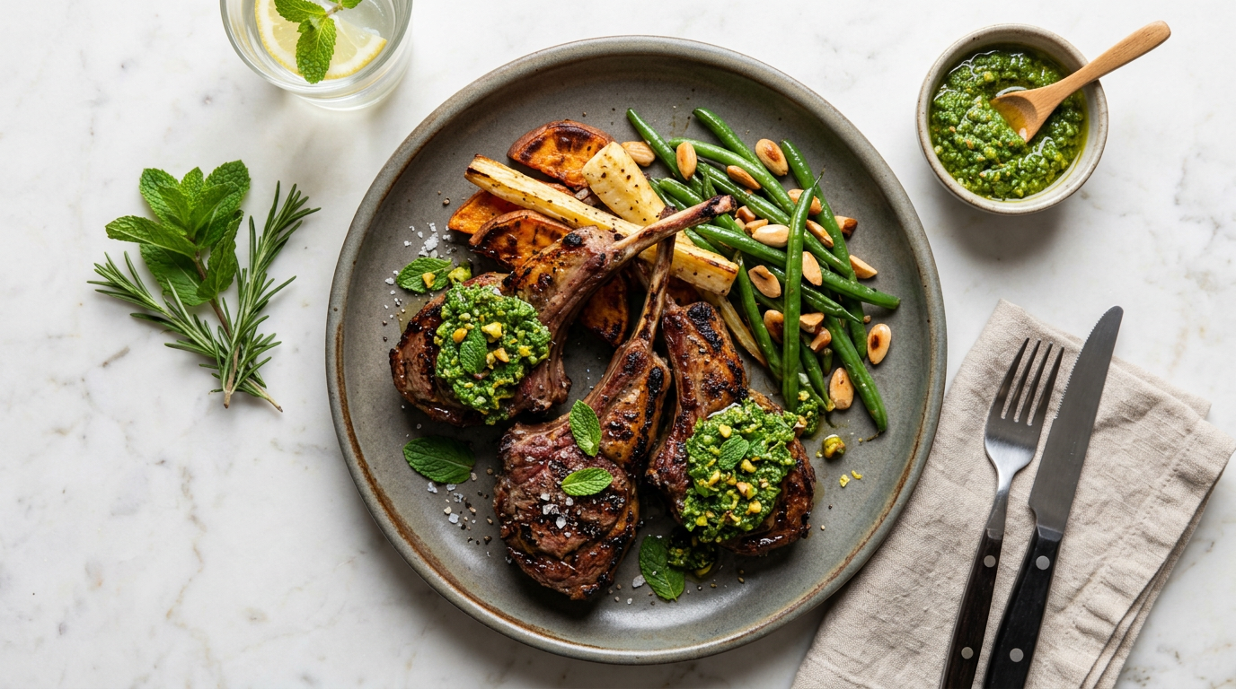 Lamb Chops with Mint Pesto