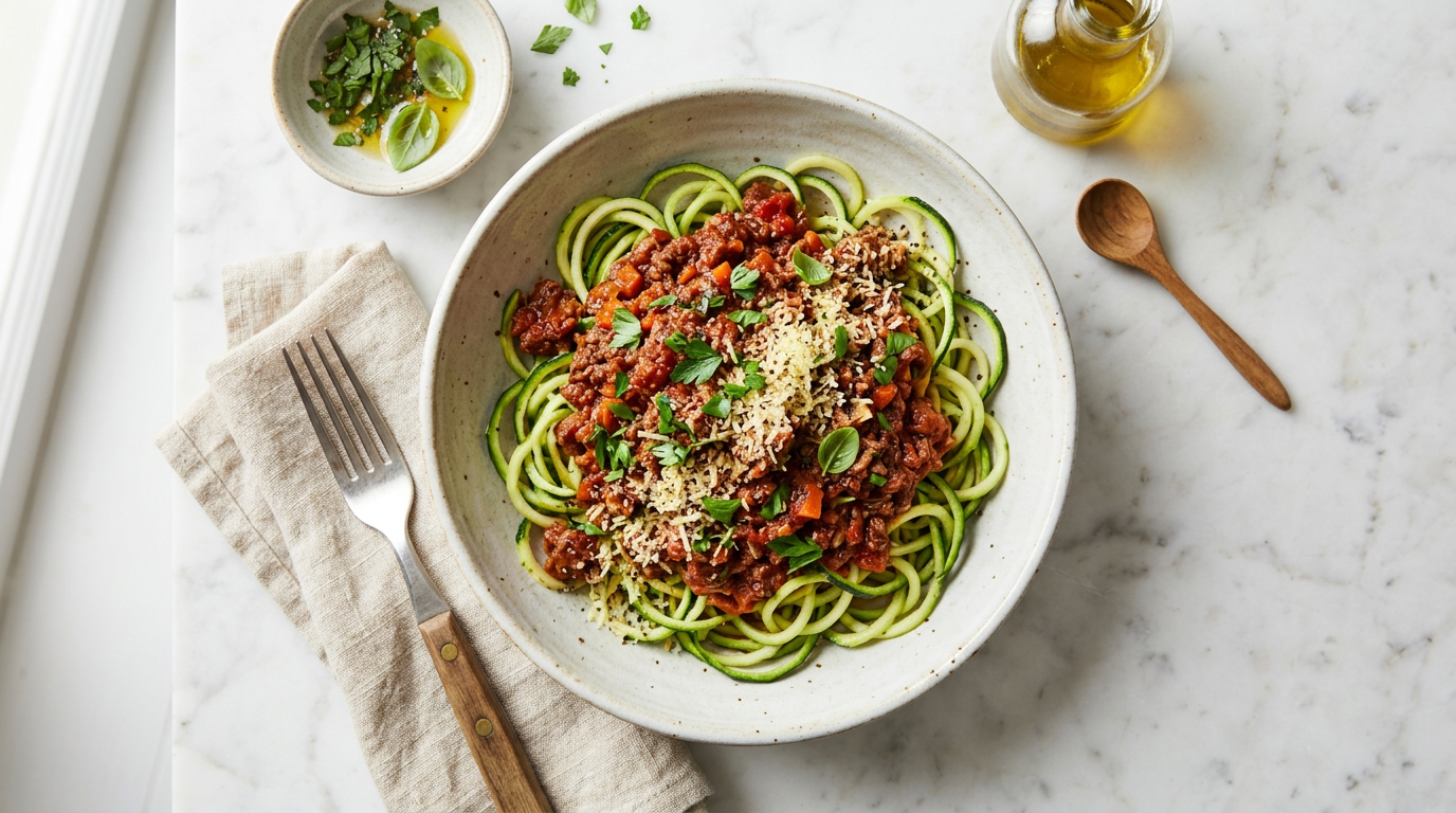 Zucchini Noodles with Beef Bolognese