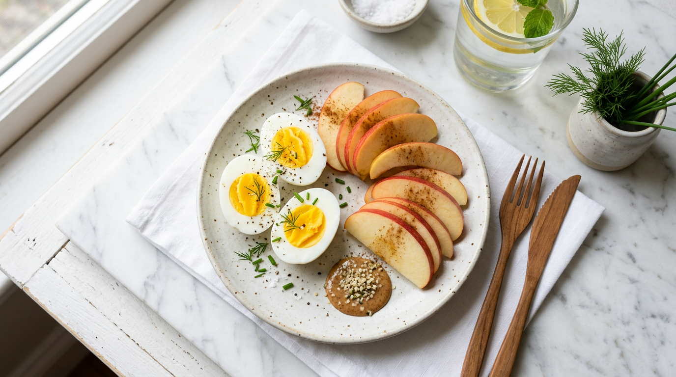 Hard-Boiled Eggs & Apple Slices