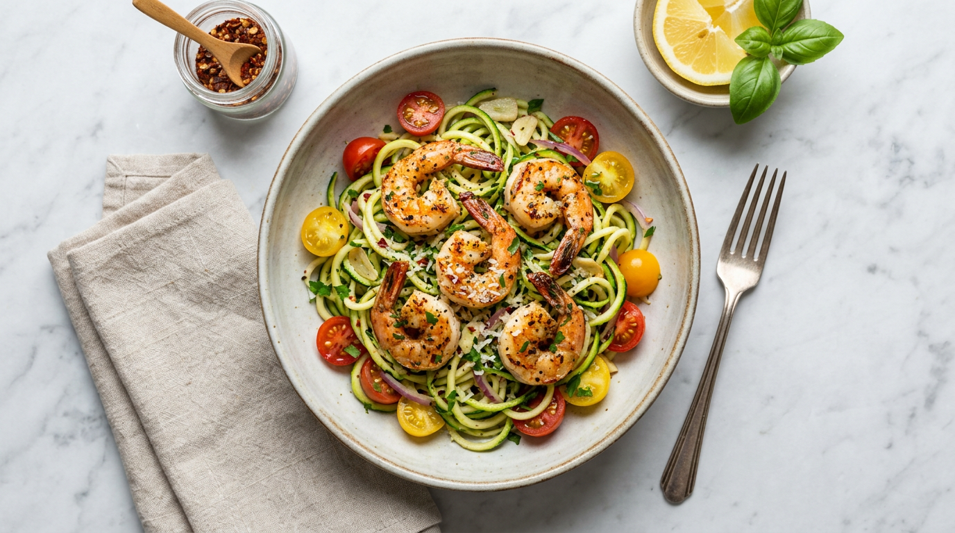 Garlic Shrimp with Zucchini Noodles