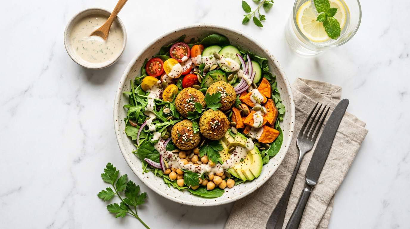 Falafel Salad with Tahini