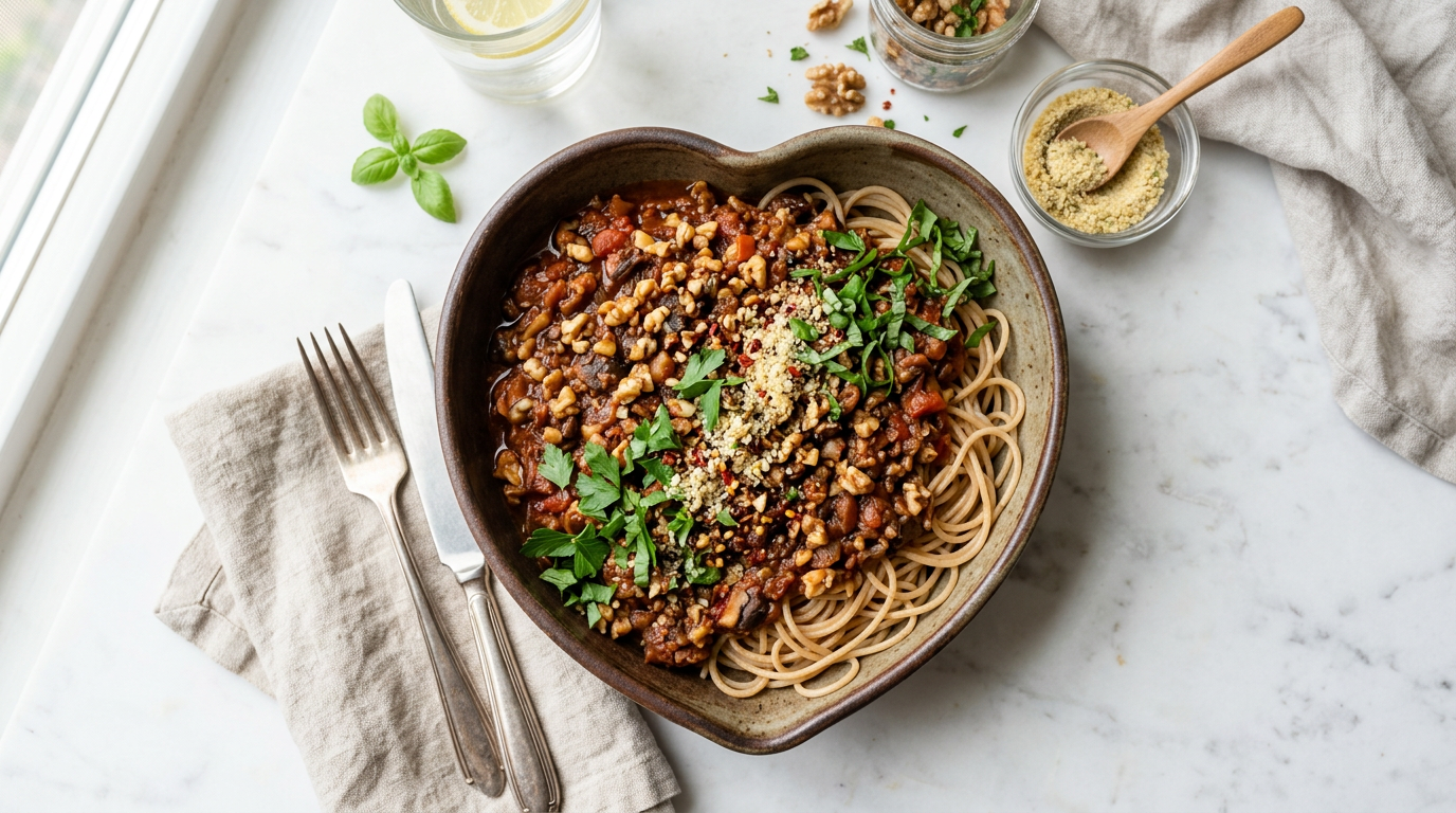 Mushroom and Walnut Bolognese