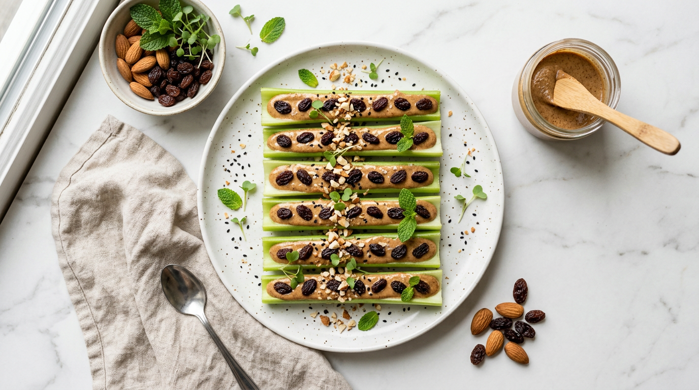 Ants on a Log (Vegan Style)