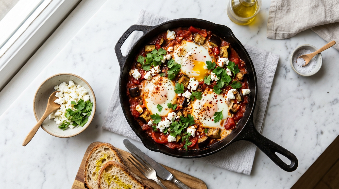 Eggplant and Feta Shakshuka
