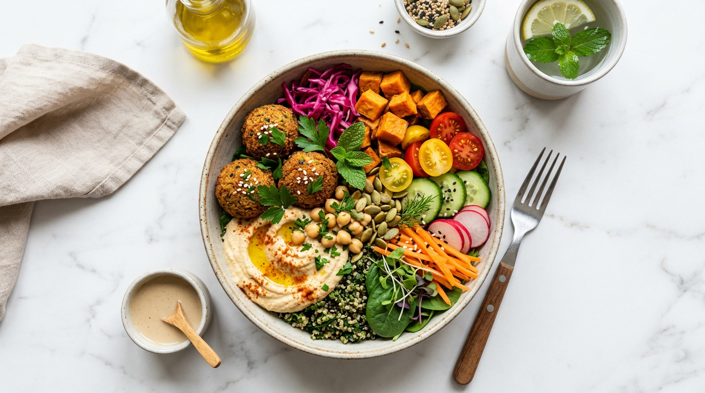 Falafel and Hummus Buddha Bowl