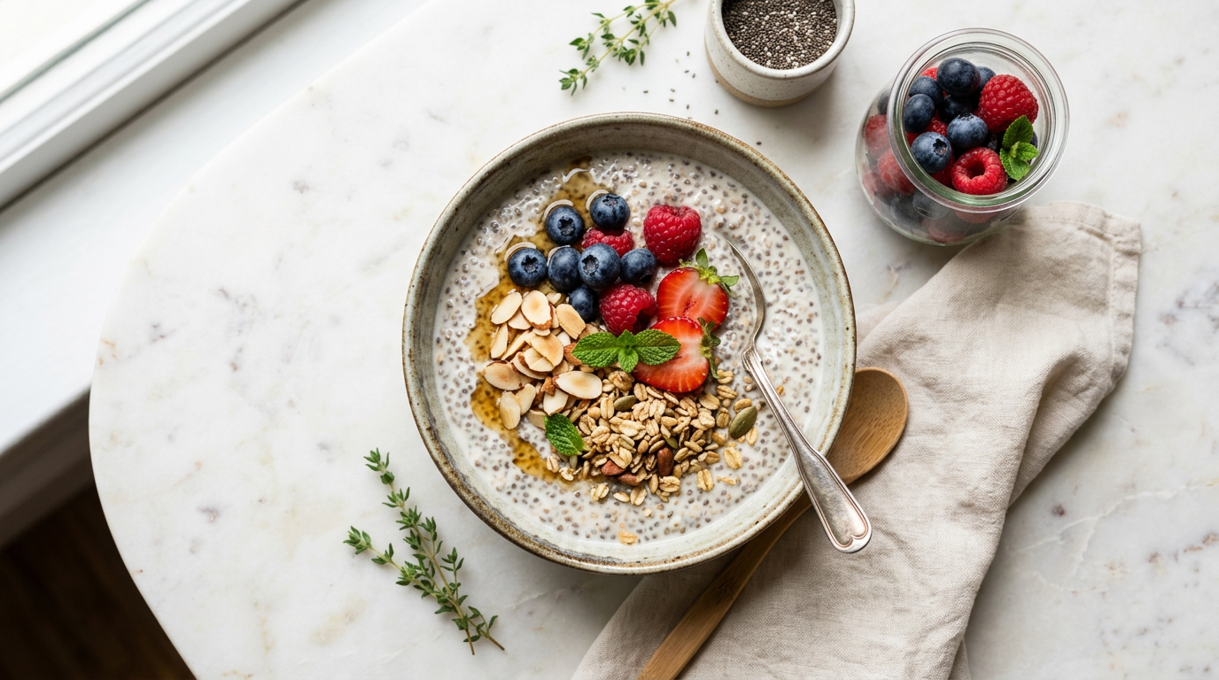 Overnight Chia and Oat Pudding