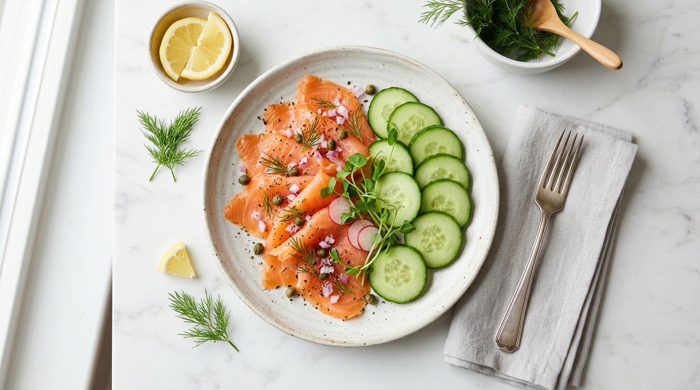 Smoked Salmon and Cucumber Slices