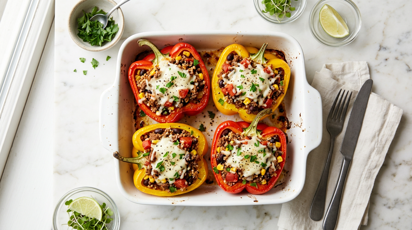 Stuffed Bell Peppers with Lean Beef