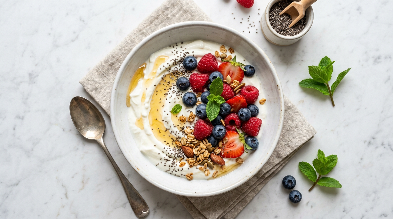 Greek Yogurt with Berries and Chia Seeds