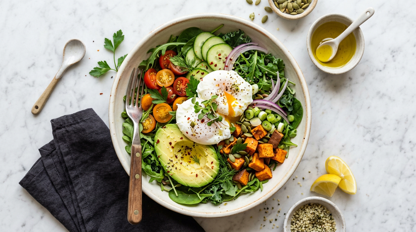 Avocado and Poached Egg Salad