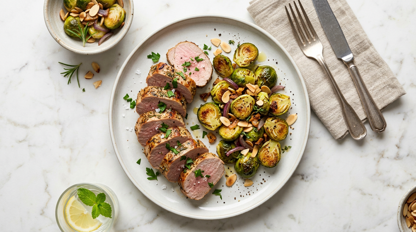 Pork Tenderloin with Roasted Brussels Sprouts